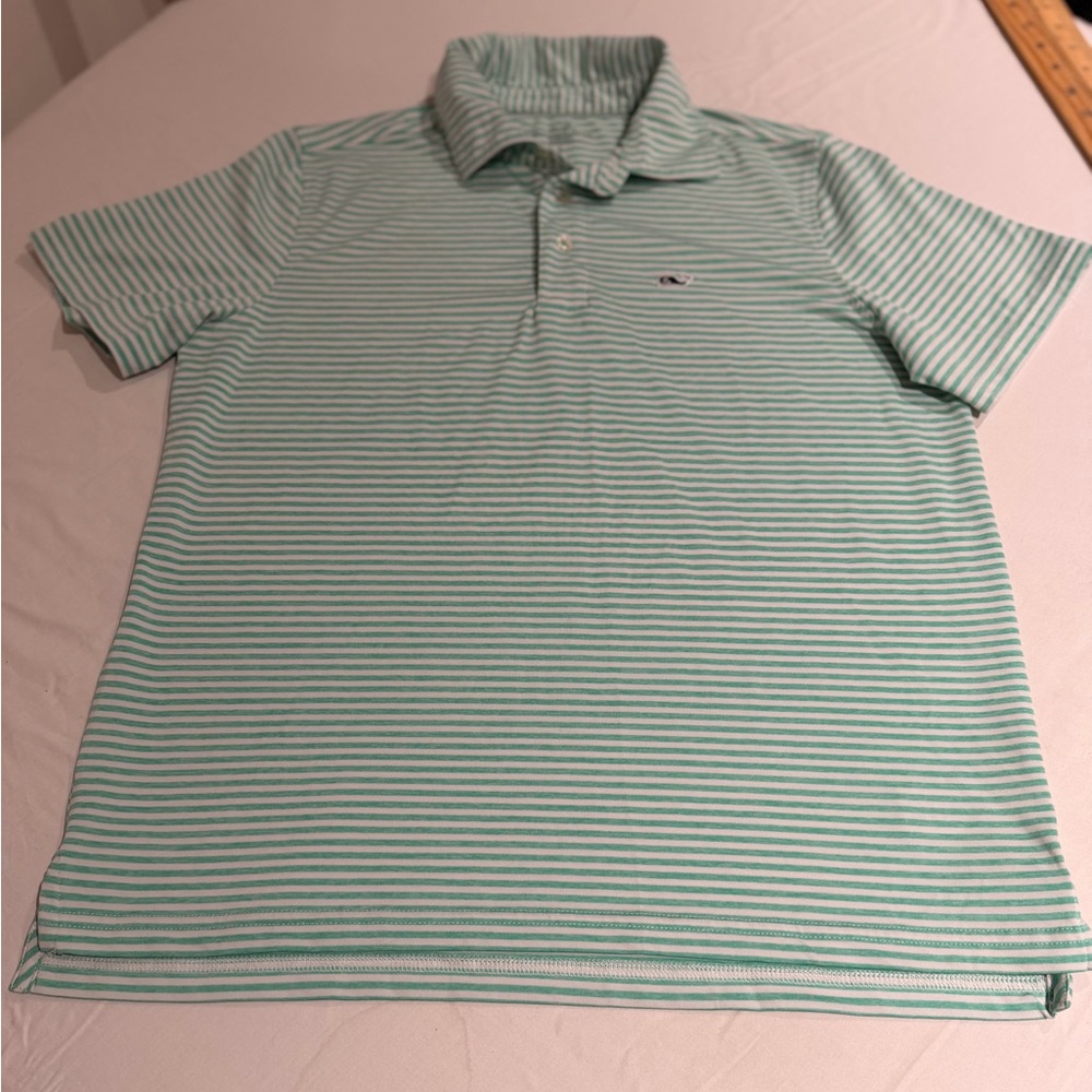 Vineyard Vines Mint Striped Sankaty  Polo Shirt
